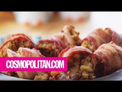Bacon-Wrapped Stuffing Bites | Cosmopolitan