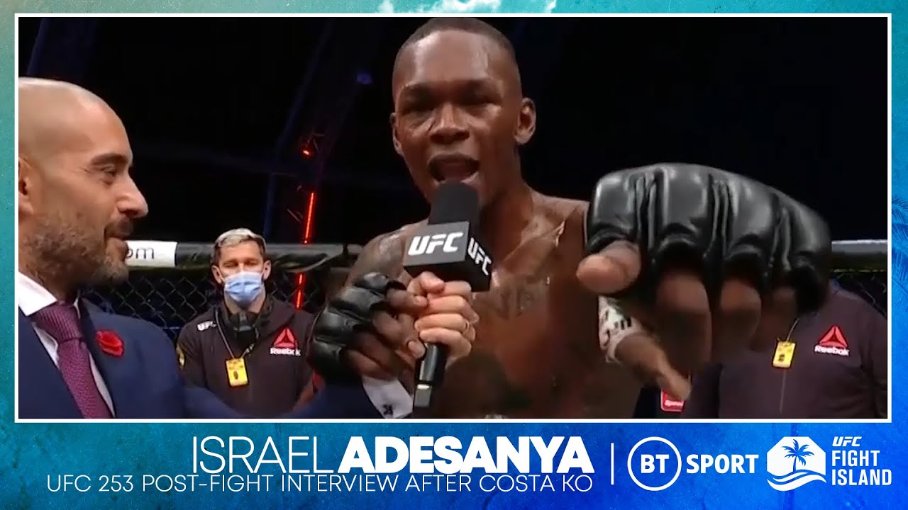 Download Israel Adesanya drops bombs on the mic after knockout win over Paulo Costa | UFC 253