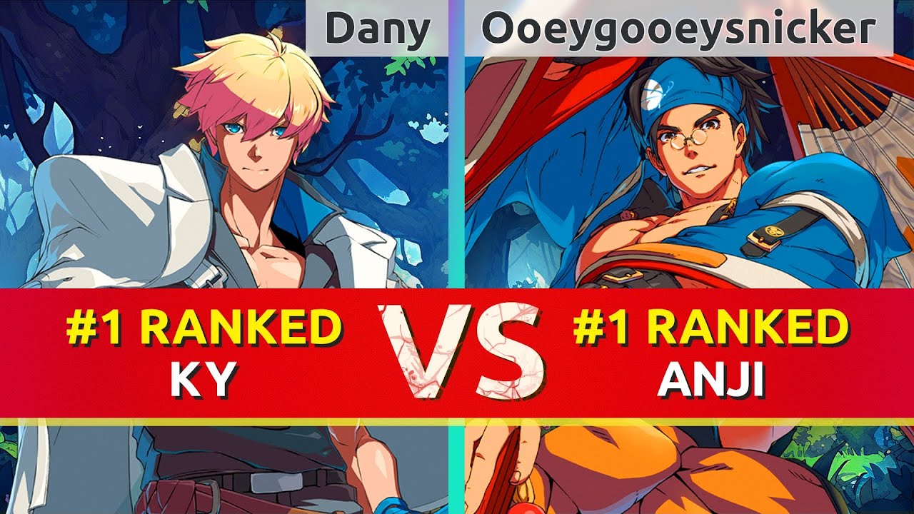 GGST ▰ Dany (#1 Ranked Ky) vs Ooeygooeysnicker (#1 Ranked Anji). High Level Gameplay