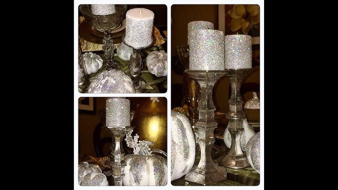 Glitter Icicle Candle Holders – shared in a roundup post on Candle Making