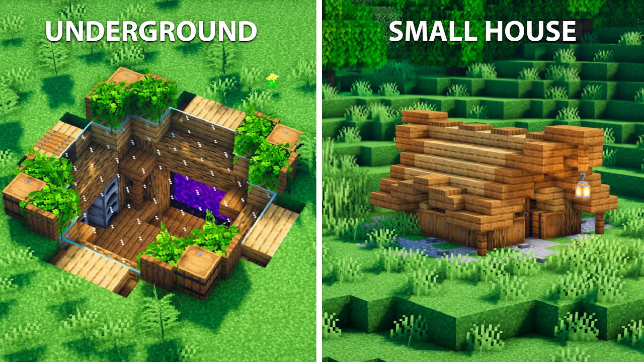 Minecraft: 3 Simple Starter Bases #1 - YouTube