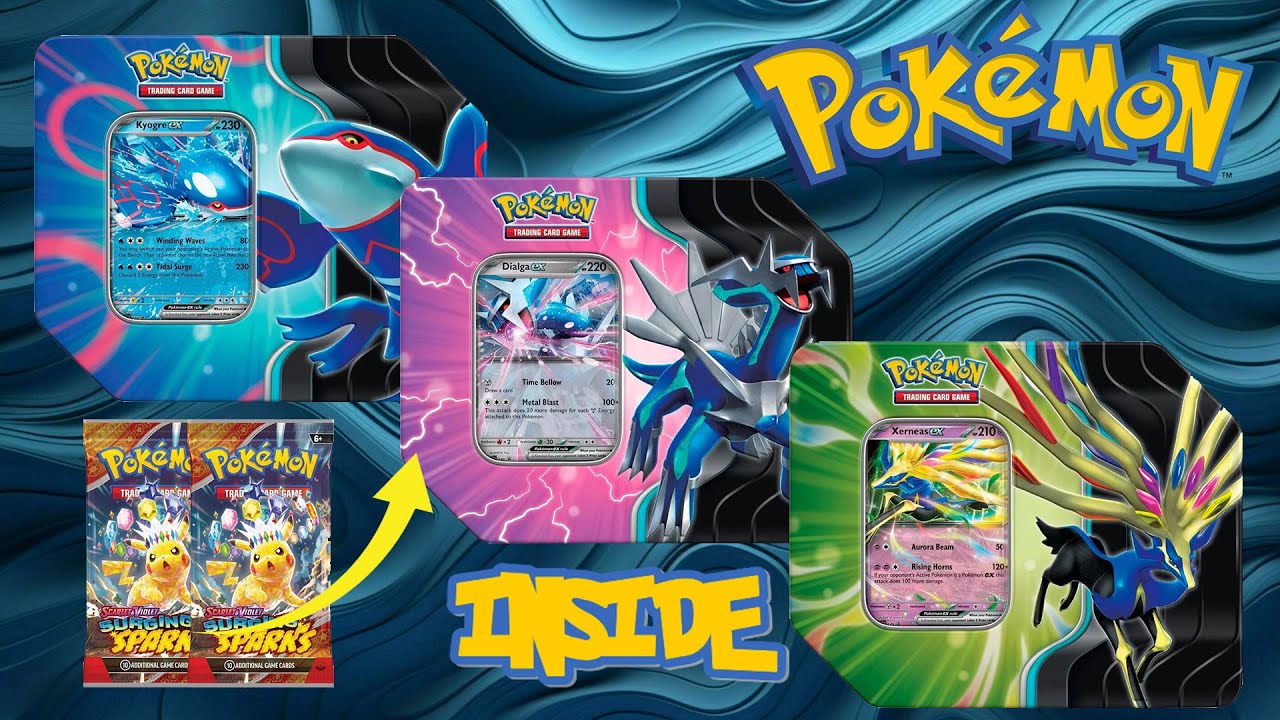 Opening *NEW* Pokemon Azure Legends Tins Kyogre Ex, Xerneas Ex & Dialga Ex - Loaded With Hits?!