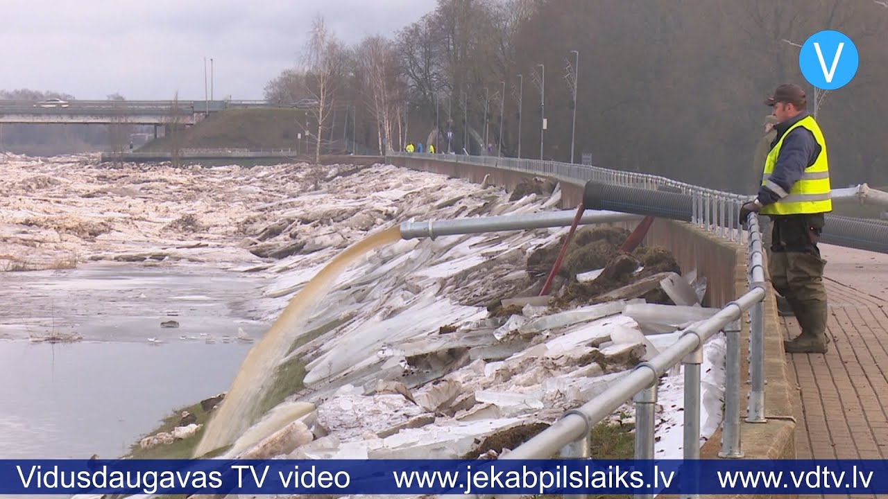 Pa Daugavas dambi Jēkabpilī aicina nepārvietoties - YouTube
