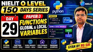 Information 🚀 NIELIT O LEVEL R5.1 — DAY 29 | PYTHON FUNCTIONS | PARAMETERS + RETURN VALUE | PAPER 3 🔥  🐍 **DA Guide