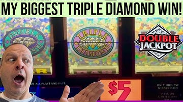🍀SCARY GOOD LUCK!🍀300X! BIGGEST TRIPLE DIAMOND HANDPAY WIN YET! UNBELIEVABLE WINS WITH MODEST BETS!
