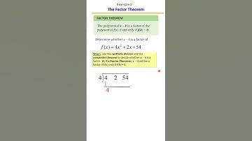Factor Theorem Explained! | Is (x - c) a Factor? ✅| Example 3