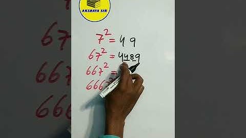 Maths Magic | Square of 67, 667, 6667 etc in mind | #Shorts | #MathsSquareTrick | @Akshaya Sir