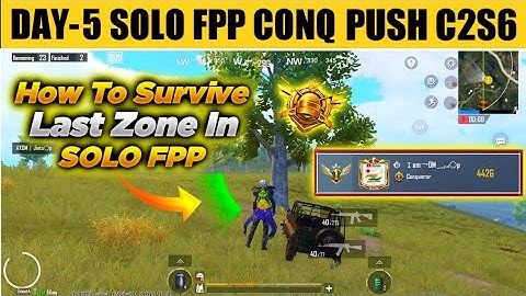 DAY-5 Solo fpp rank push Conqueror | How to survive top 10 solo fpp | Solo fpp conqueror tips.