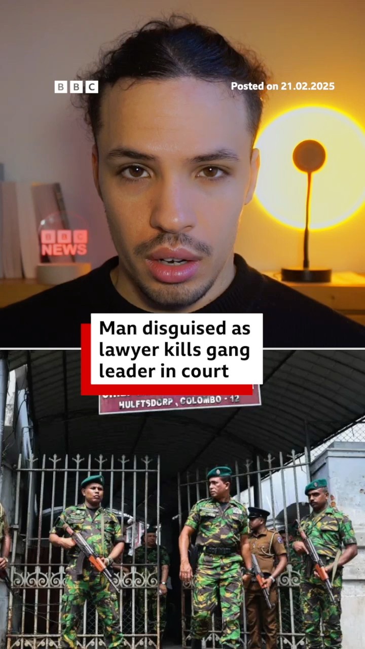 Man disguised as lawyer kills gang leader in court. #SriLanka #BBCNews