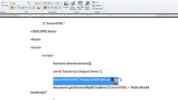 TAMIL JAVASCRIPT OUTPUT ALERT INNERHTML DEMO