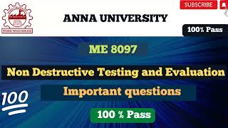 Celebrity ME 8097 Non Destructive Testing and Evaluation important questions ✔️👍Be prepare for  the Exam Net Worth