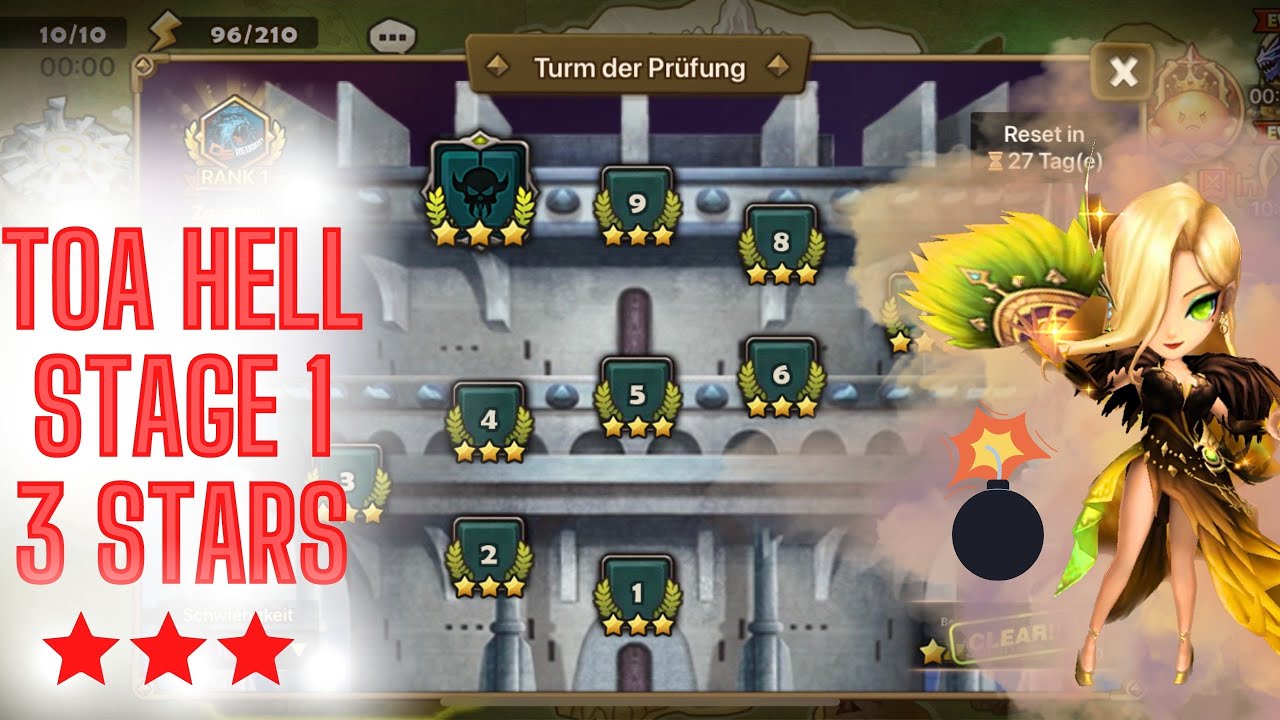 TOA Hell Stufe 1 Seara 3 Sterne F2P Team // August 2022