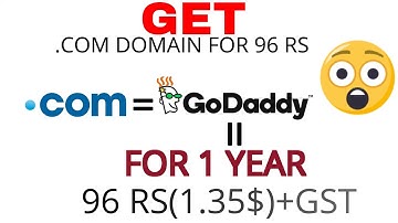.com Domain for 1$|How to get .com domain for 1$ for 1 year from Godaddy|Buy .com domain at cheap.