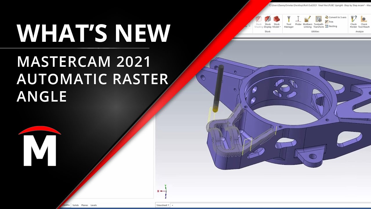 What's New Mastercam 2021 - Automatic Raster Angle - YouTube