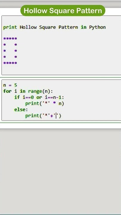 Hollow Square Pattern in Python * Pattern Program in Python * #shorts # ...