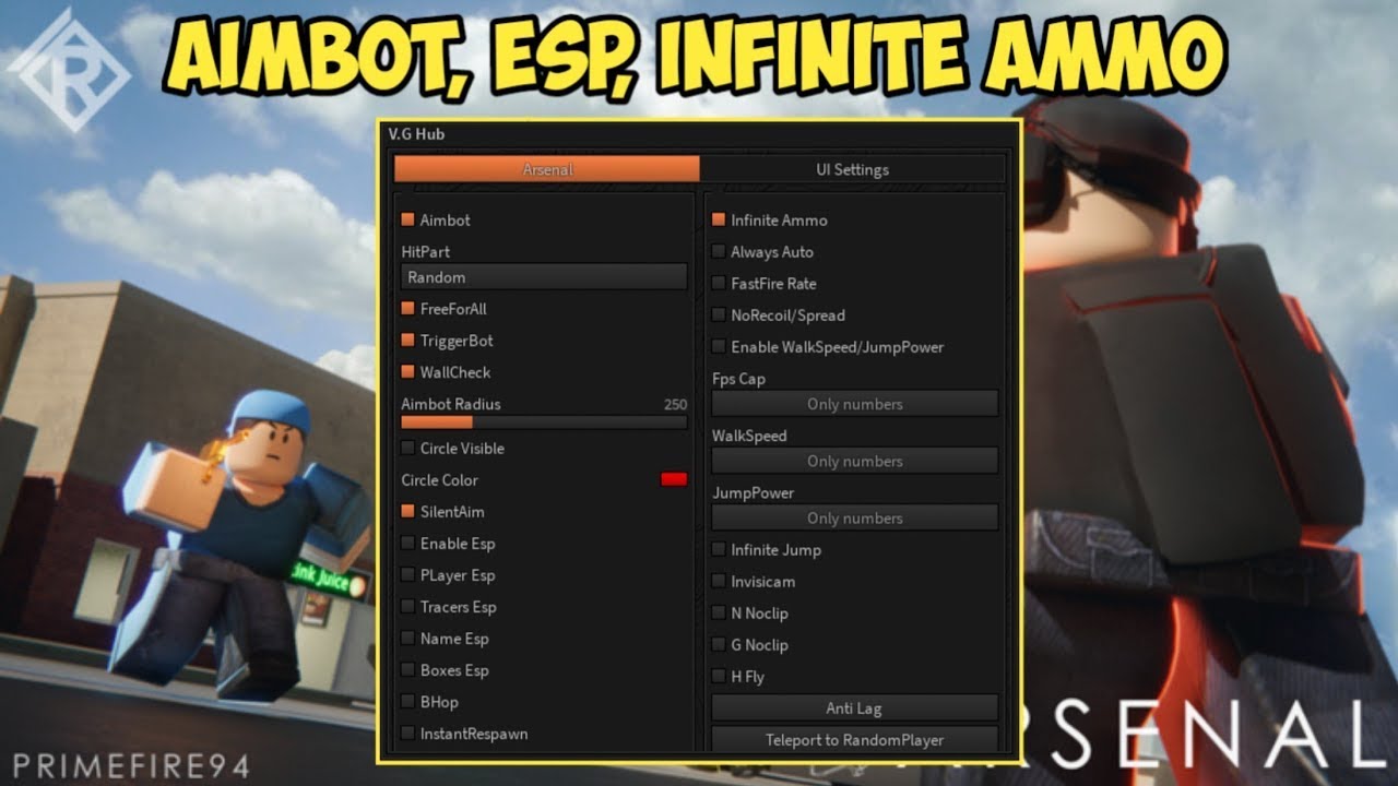 [Roblox Scipt] ARSENAL SCRIPT GUI | Aimbot, ESP & Kill All | God Mode ...