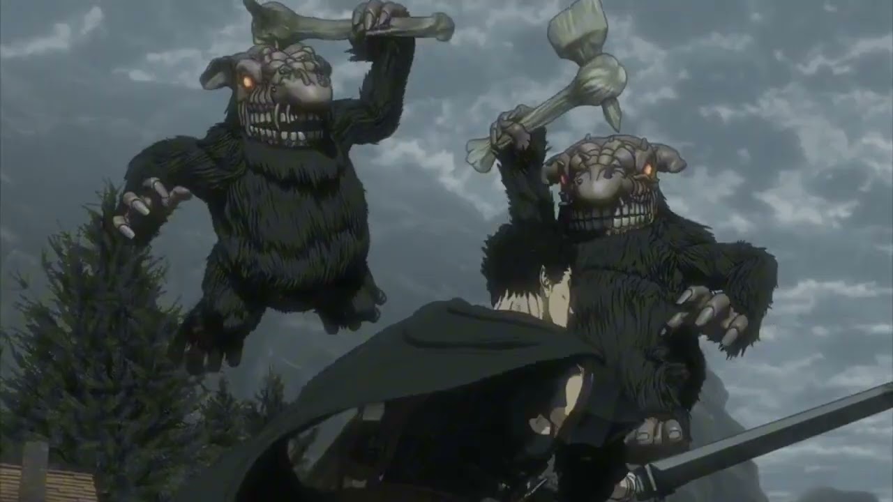 Guts vs Trolls (Berserk Anime)