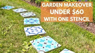 A Stepping Stone Makeover With 1 Stencil That Will Transform Your Garden