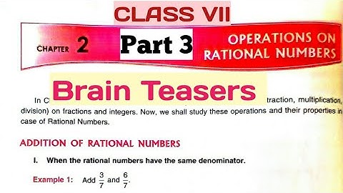 D.A.V. Math | Class VII | Chapter-2 | Question No 4-7  | Brain Teasers | Part 3 | Art Of Mathematica