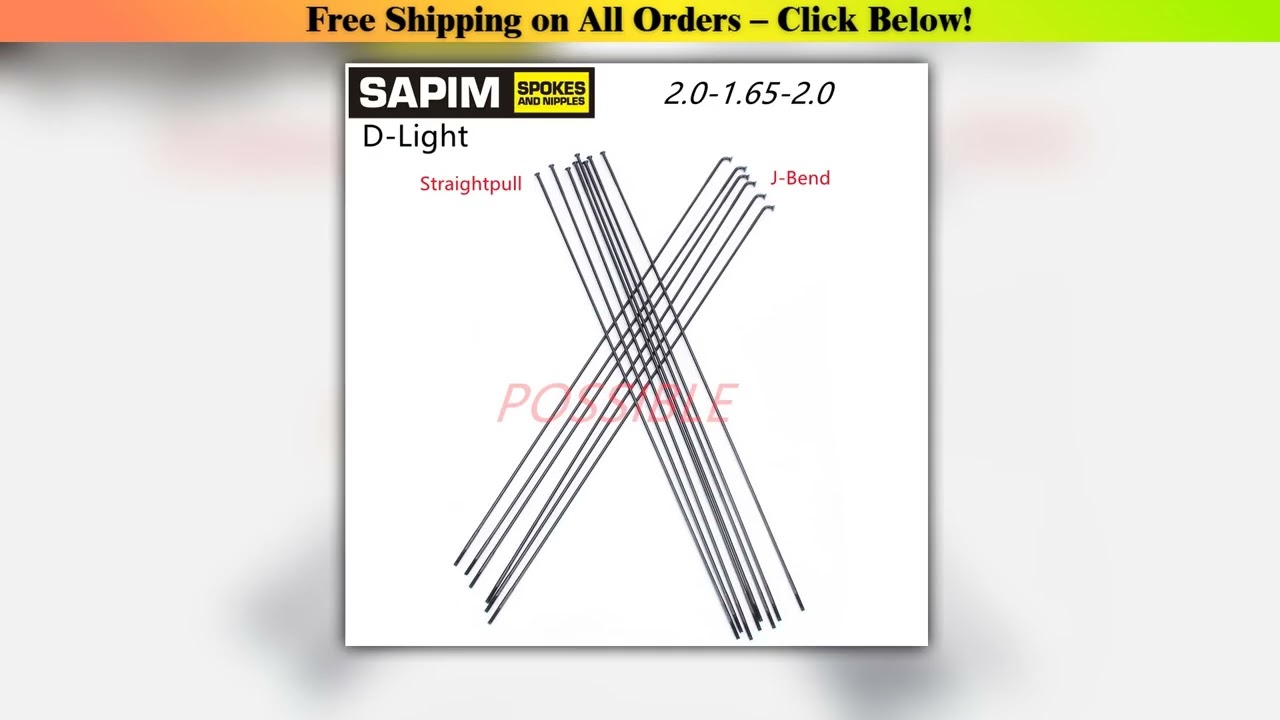 Sapim D-Light Spokes Double Butted Round spoke 14G J-Bend/Straight  Type Black 2.0-1.65-2.0mm