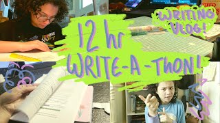 lots of writing and revising... // 12 hour write-a-thon vlog!