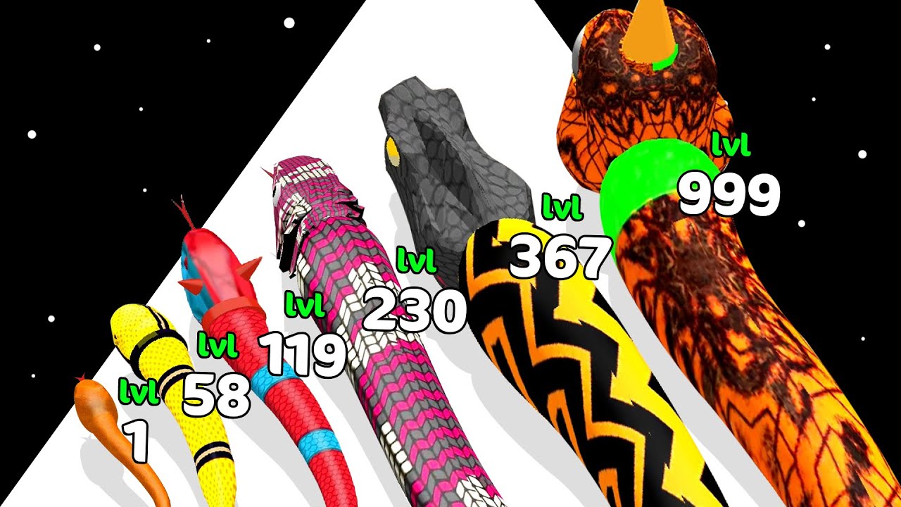 Level Up Snake SNAKE CLASH MERGE RULE: Level Up Snake Colorful - MAX LEVEL! - YouTube
