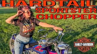 Her first time on a Harley Davidson Sportster Chopper