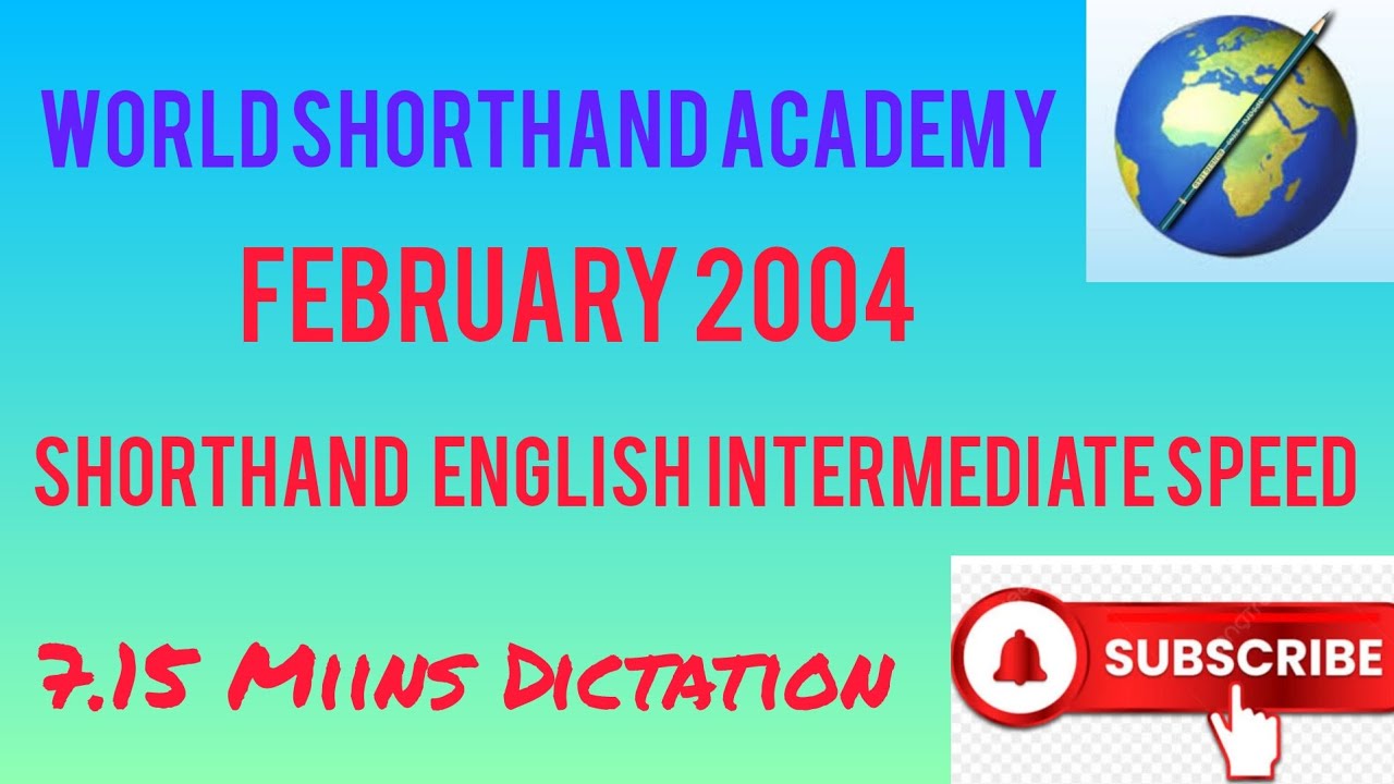 Shorthand English Intermediate Speed Feb 2004