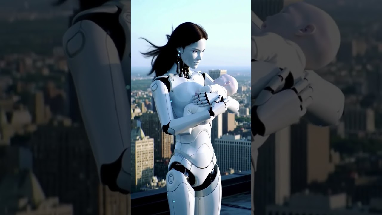 "AI Mother and Baby — Epic City Rooftop Drone Shots" 