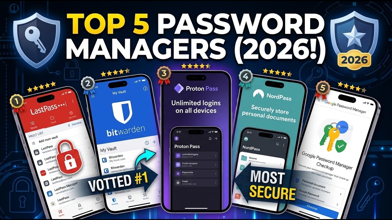 Top 5 Best Password Manager Apps You Must Use in 2026 - YouTube
