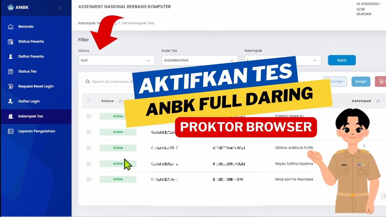 Cara Aktifkan Tes di Proktor Browser ANBK Daring 2025 Terbaru
