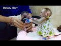 The Most Relationship ! Adorable Kody warm welcome full lull talking to newborn Kodo , MONKEY SOUND