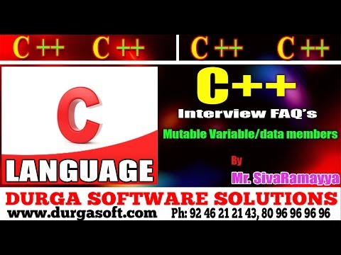 C++ tutorial || Interview FAQ's|| Mutable Variable/data members?