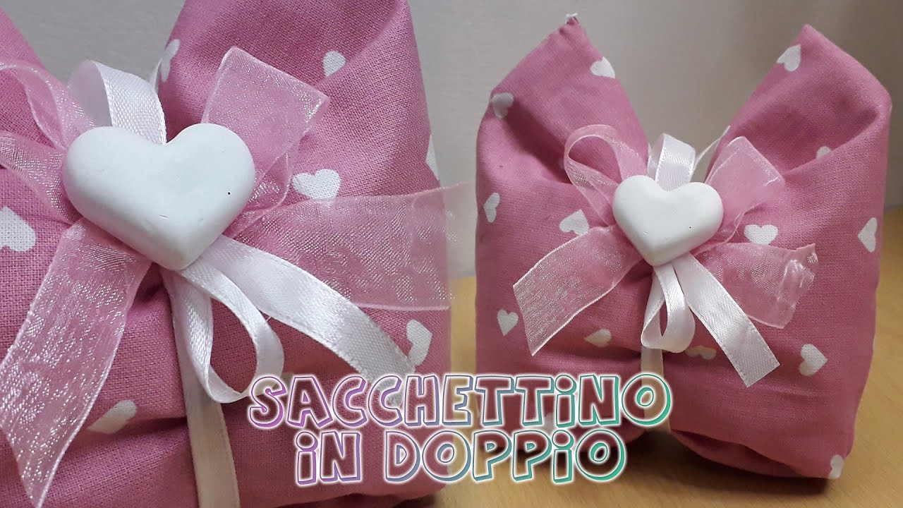 Sacchettino in doppio portaconfetti pochette