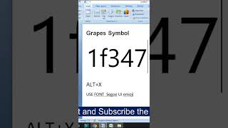 Grapes 🍇 Symbol in #msword #code #viral #trending #reels #learning #youtubeshorts #symbols