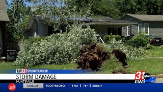 Trees topple onto homes in Huntsville after Tuesday's storms