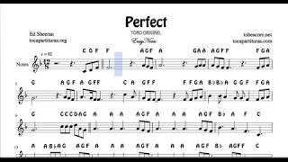 Video thumbnail of "Perfect Easy Notes Sheet Music for beginners Flute Recorder Violin Oboe    Treble Clef"