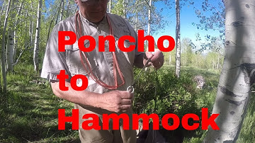 How to Use Paracord to Make a Hammock from Our Poncho - Sleep Pad set up