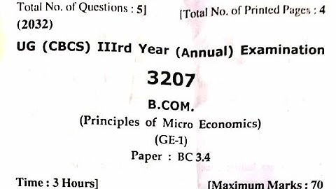 hpu 3rd year | principal of microeconomics |  b.com latest  question paper 2022 #hpu #hpuexams