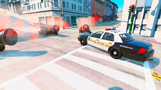Cannons Attack Police Convoy Beamng.drive
