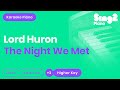 Lord Huron - The Night We Met (Karaoke Piano) Higher Key
