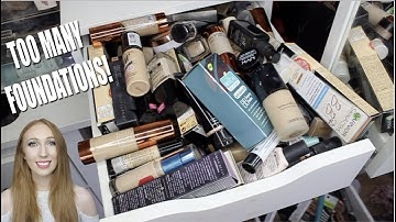 HUGE MAKEUP DECLUTTER - FOUNDATIONS, CONCEALERS, PRIMERS & SETTING SPRAYS!!! | Chloe Luckin