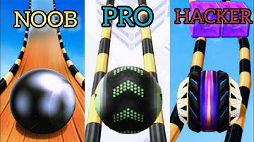 NOOB vs PRO vs HACKER - Going Ball Gameplay/ walkthrough, IOS Android/ New Update Ball Run