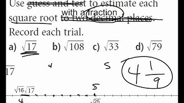 using numberlines to estimate square roots video