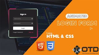 Design a Unique CSS Animated Login Form for Your Website