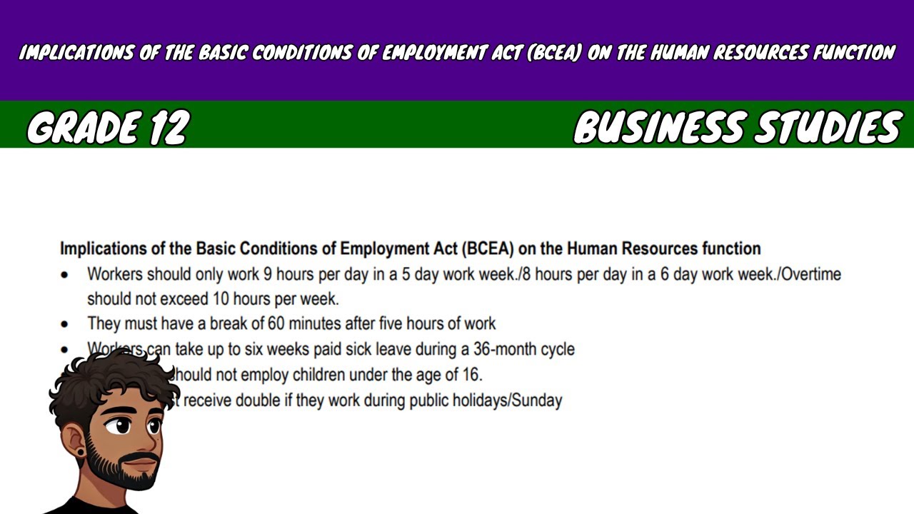 Implications of the Basic Conditions of Employment Act BCEA on the ...