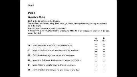 Study English online (B1). Preliminary English Test (PET) Listening Book 6 : Test 3 part 4