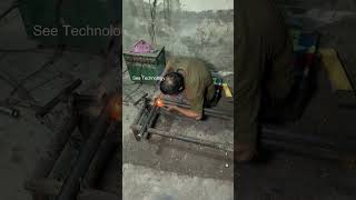 M#Aking A Metal Bed In Factory | Stainless Steel Working #Seetechnology Shorts