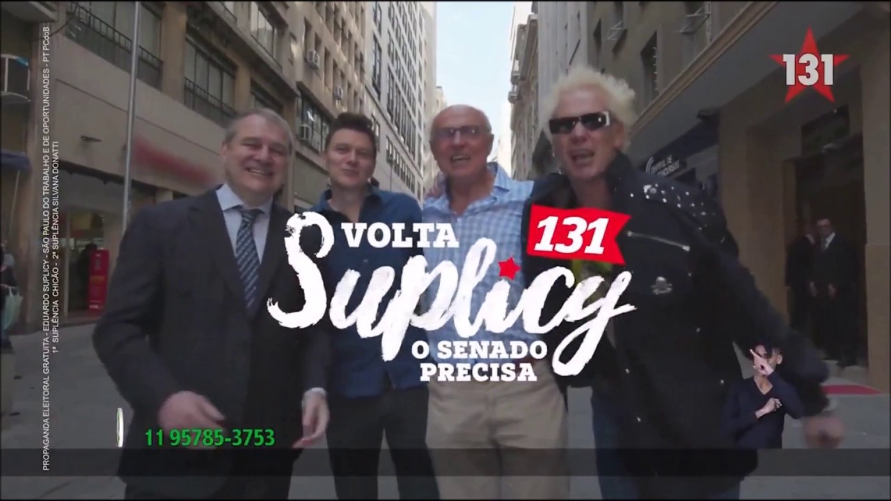 Supla canta jingle para seu pai Suplicy (PT) Senador SP 2018 Inserção 16/09/2018 YouTube Supla canta jingle para seu pai Suplicy (PT) Senador SP 2018 Inserção 16/09/2018 YouTube