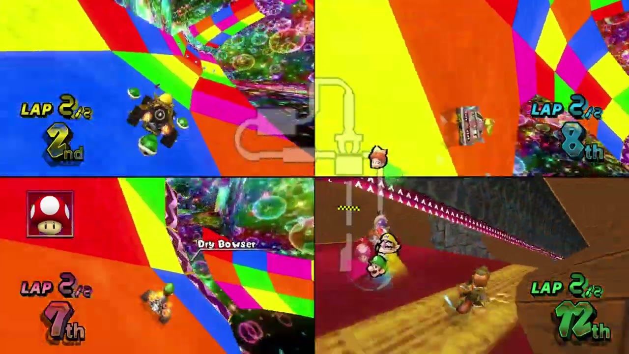 Mario Kart Wii Custom Tracks (History) ✦ 4 Players #723 (3 Tracks) 150cc